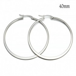 * 3 ezüst (40mm) - Nagy kerek női karika fülbevalók medál varázsa ezüst arany ékszerek ajándék esküvő