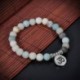 * 30 Amazonit OM - Férfi természetes lávakő drágakő gyöngy karkötő Buddha fej varázsa gyöngyös karkötő