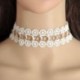 2 * - Gótikus Retro Csipke Virág Tetoválás Choker gallér nyaklánc divat punk fekete fehér