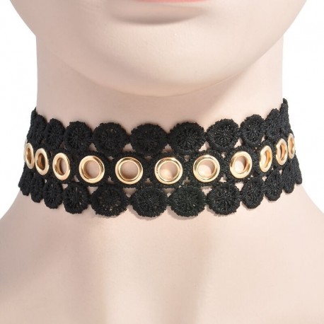 5 * - Gótikus Retro Csipke Virág Tetoválás Choker gallér nyaklánc divat punk fekete fehér