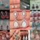 * 102 (4X1CM) - 925 ezüst dangle csepp fülbevaló fülhorog holdkő női divat ékszer ajándék