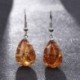 * 102 (4X1CM) - 925 ezüst dangle csepp fülbevaló fülhorog holdkő női divat ékszer ajándék