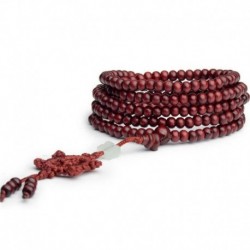 * 4 Piros - 6mm 108 gyöngy természetes szantálfa buddhista Buddha fa ima Mala karkötő ajándék