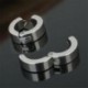Ezüst - 2db punk rozsdamentes acél férfi klip a fülbevaló karika nem szúró fülbevalókkal retro