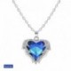 Királykék Angyalszárny - 925 Ezüst angyal szárny nyaklánc szív strasszos kristály lánc medál ékszerek