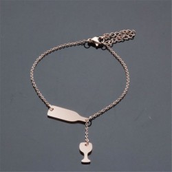 79 * Rózsaarany palackkupa - Női Boho többrétegű choker hosszú lánc állítás nyaklánc medál ékszer ajándék