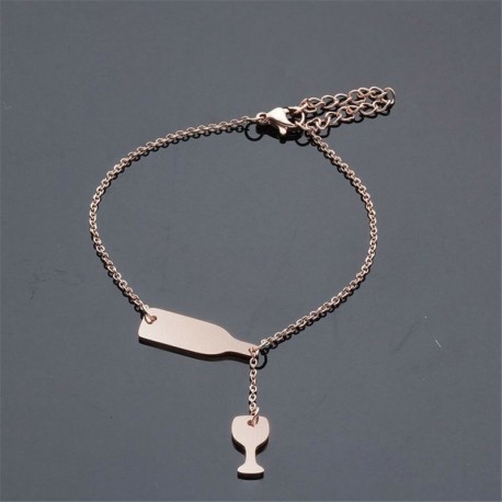 79 * Rózsaarany palackkupa - Női Boho többrétegű choker hosszú lánc állítás nyaklánc medál ékszer ajándék