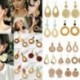 * 9 - Boho női kézzel készített fa rattan szalma szövés geometriai csepp fülbevalók ékszer ajándékok