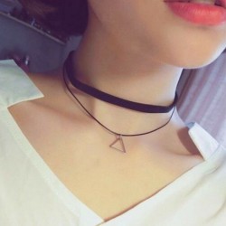 * 35 - Vintage retro fekete csipke kristály varázsa medál choker nyaklánc gótikus ékszerek