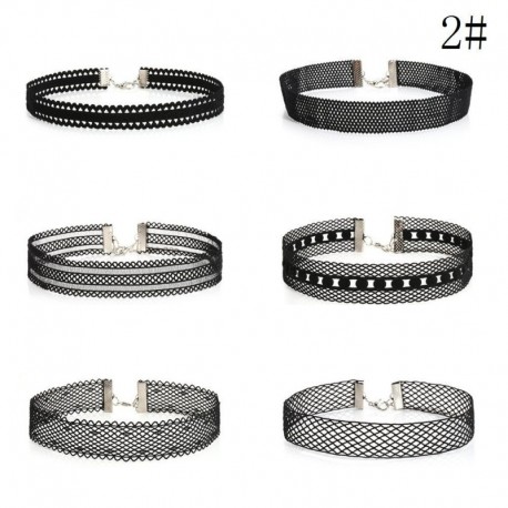 6db / 8. készlet - 10db / készlet gótikus bársonyos tetoválás csipke choker gallér medál nyaklánc punk ékszerek