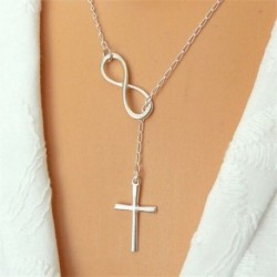* 1 - Unisex divat 925 ezüst rozsdamentes acél kereszt medál lánc nyaklánc ékszer