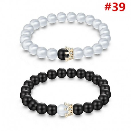 * 39 2db / készlet - Férfi természetes drágakő gyöngy karkötő Buddha fej varázsa gyöngyös karkötő ékszerek