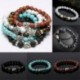 * 32 Amazonit gyöngy (8MM) - Férfi természetes drágakő gyöngy karkötő Buddha fej varázsa gyöngyös karkötő ékszerek