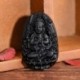 Buddha - Férfi nők fekete természetes Obszidián faragott Buddha medál nyaklánc kötél ékszerek