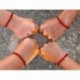 1db - 2db szerencsés piros húrkarkötő Kabbala Amulet 7 csomós védőkötél Unisex USA