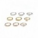 Arany- Virág - Testpiercing hamis orrgyűrű karika Septum Labret ajak orr ékszerek rozsdamentes acél
