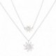 Arany - Boho női többrétegű hosszú láncú napraforgó medál choker nyaklánc ékszer ajándék