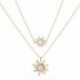 Arany - Boho női többrétegű hosszú láncú napraforgó medál choker nyaklánc ékszer ajándék