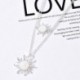 Ezüst - Boho női többrétegű hosszú láncú napraforgó medál choker nyaklánc ékszer ajándék
