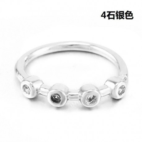 Ezüst-4 kövek - Virágos cirkónium orrgyűrű Daith piercing porc fül karika septum gyűrűk Tragus Egyesült Királyság