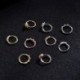 Rózsaarany-4 kövek - Virágos cirkónium orrgyűrű Daith piercing porc fül karika septum gyűrűk Tragus Egyesült