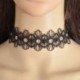 11 * - Vintage gótikus fekete csipke virág fojtó gallér nyaklánc Retro Punk női ékszerek