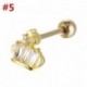 * 5 Arany - 1db Mini gyémántok gyűrűs rúd fülmászó Tragus Helix piercing fülbevaló