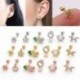 * 5 Arany - 1db Mini gyémántok gyűrűs rúd fülmászó Tragus Helix piercing fülbevaló