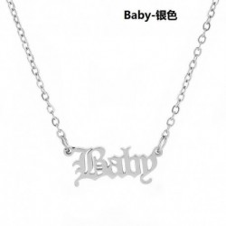 Ezüst Baba - Rozsdamentes acél angyal baba babygirl betűk medál nyaklánc női ékszer ajándék
