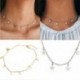 Ezüst - Vintage női csillag-choker galléros nyaklánc retro arany lánc Boho egyszerű ékszerek