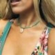 N018 - Természetes héj többrétegű nyaklánc Arany tengeri kagyló medál Chocker Beach ékszerek