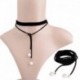 38 * - Vintage retro fekete bársony kristály varázsa medál choker nyaklánc gótikus ékszerek