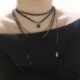 38 * - Vintage retro fekete bársony kristály varázsa medál choker nyaklánc gótikus ékszerek