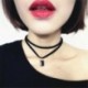 39 * - Vintage retro fekete bársony kristály varázsa medál choker nyaklánc gótikus ékszerek
