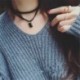 41 * - Vintage retro fekete bársony kristály varázsa medál choker nyaklánc gótikus ékszerek