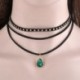 5 * - Vintage retro fekete bársony kristály varázsa medál choker nyaklánc gótikus ékszerek