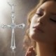 Nincs szín - Crystal Cross medál nyaklánc 925 ezüst lánc női női ékszer UK