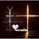 Nincs szín - Crystal Cross medál nyaklánc 925 ezüst lánc női női ékszer UK