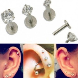 3mm - 16G CZ drágakő kerek Tragus ajakgyűrű Monroe fülporcos fülbevaló piercing punk