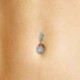 * 1 Arany - CZ súlyzó hasi gomb köldökgyűrű női kristályvirág testpiercing ékszerek