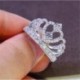 9. - Divat 925 ezüst korona fehér zafír Birthstone esküvői nászgyűrű Sz 6-10