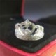 9. - Divat 925 ezüst korona fehér zafír Birthstone esküvői nászgyűrű Sz 6-10