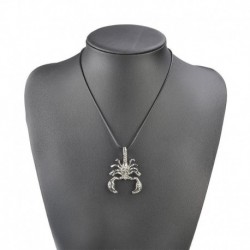 Ezüst - Férfi Vintage Scorpion nyaklánc bőr kötél medál nyak lánc ékszer tartozék