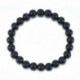 Nincs szín - Természetes 8 mm-es gyönyörű fekete Onyx gyógyító kristály nyújtható gyöngy karkötő Unisex