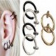 Ezüst - Punk 2db hamis orrajkak gyűrű rugós kapcsos karika fülbevaló unisex piercing septum