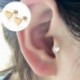 Ezüst - 2db Piercing Tragus fülbevaló porc Helix szív alakú fülbevalók ékszer ajándék