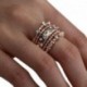 10 * - Vintage 5db / készlet Crystal Rose Gold halmozható gyűrű 5 szikrázó gyűrű Boho ékszer