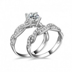 9. - Női Lady Gemstone CZ esküvői eljegyzési gyűrű szett gyűrűk 6-9 méretű ékszerek