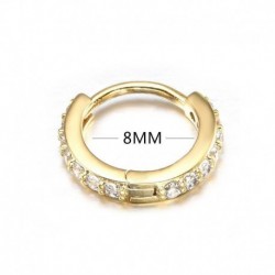 Arany-8mm - Divat Septum Clicker orr fülgyűrű Hoop Studs Piercing Helix Tragus Opal