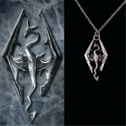 Nincs szín - Divat Cool The Elder Scrolls Logo Skyrim Dragon Charm medál lánc nyaklánc
